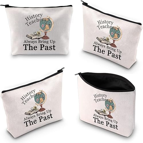 Miniatura 3 de WCGXKO Historia Profesor Regalo Historiador Regalo Historia Maestros Siempre Traer El Pasado Cremallera Bolsa Bolsa De Maquillaje,