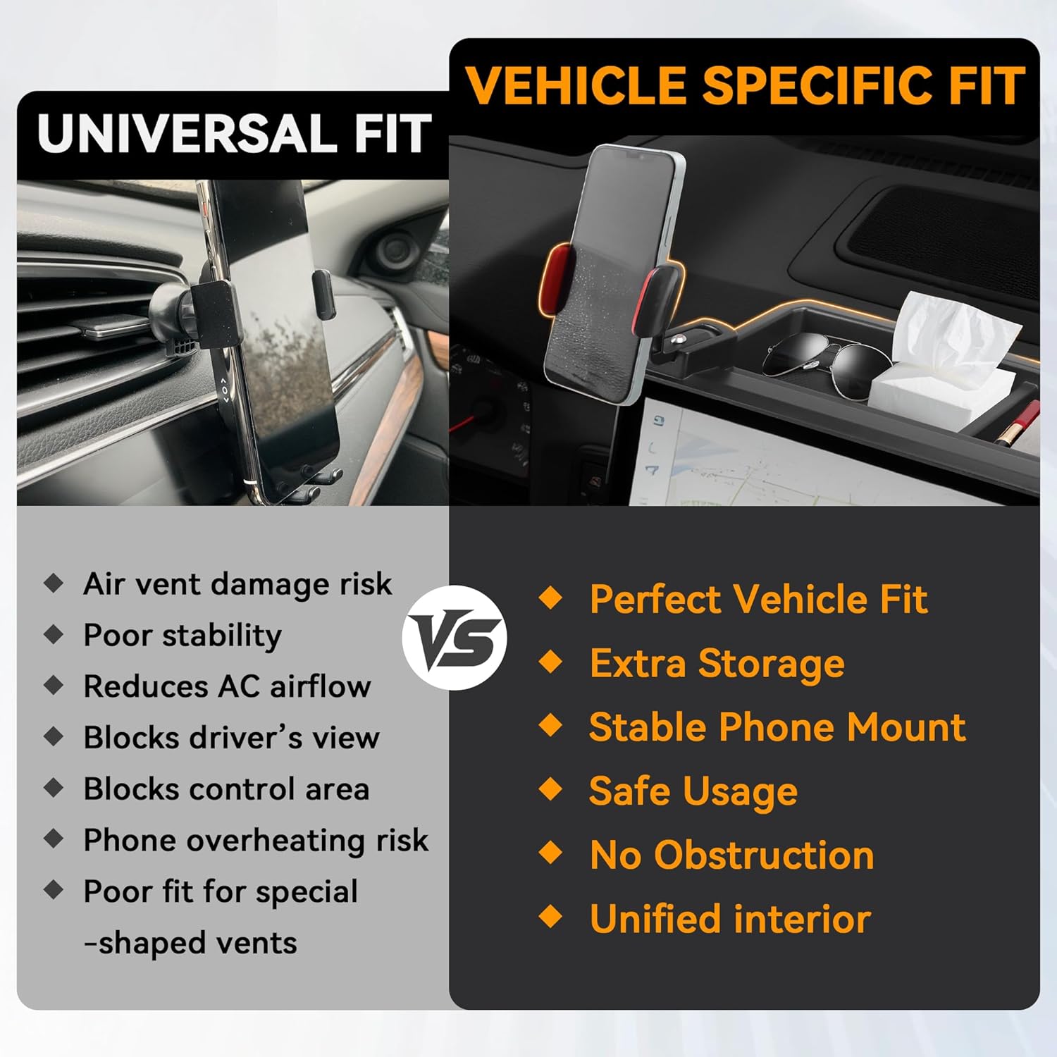 Car Phone Holder W/Dash Organizer Fit for Toyota Tacoma 2024 2025 2026 4Runner Accessories, 360 Degree Rotation Phone Mount Dashboard Screen (14-Inch) Center Console Fit for Tacoma SR SR5