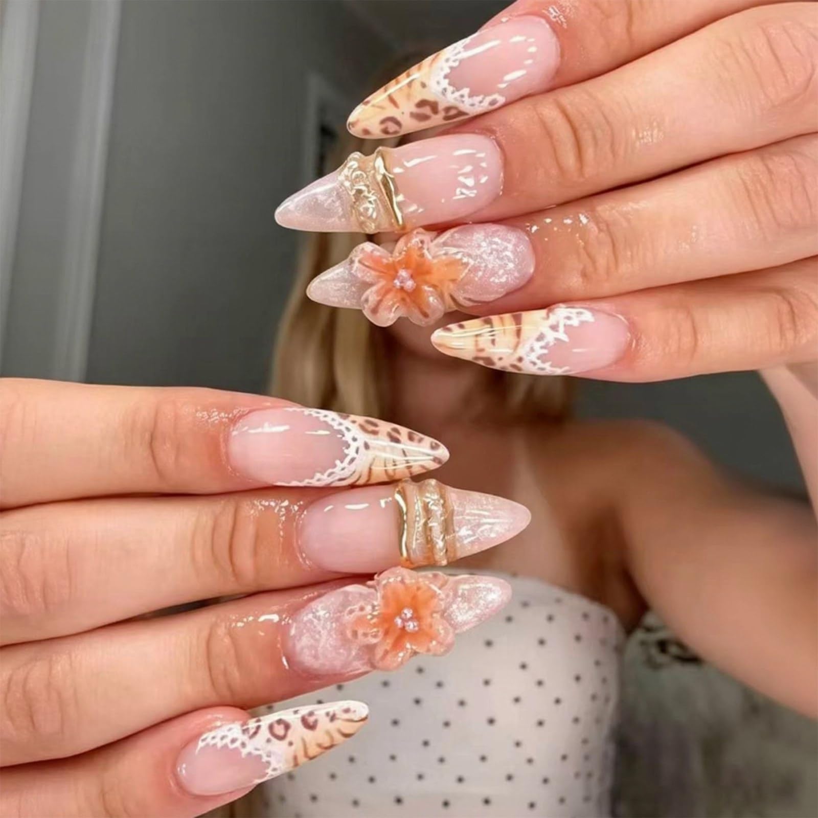 French Tips Press On Nails - Almond Design -11 French Tips Press On Nails - Almond Design -11