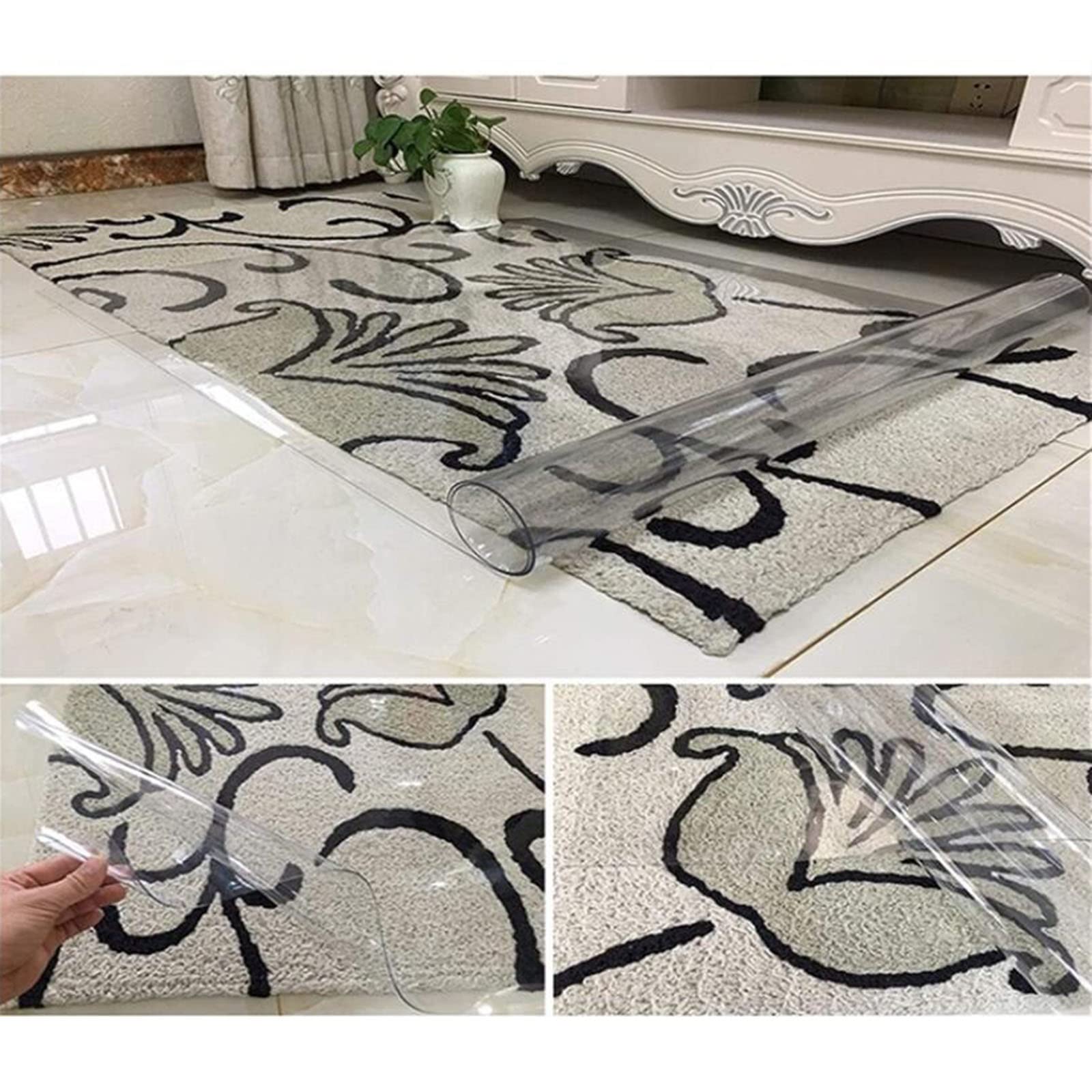 Tapis de chaise de bureau en verre trempé hautement transparent de 1,5 mm d'épaisseur pour protéger les tapis et les planchers en bois dur glisse lisse améliore la décoration de bureau