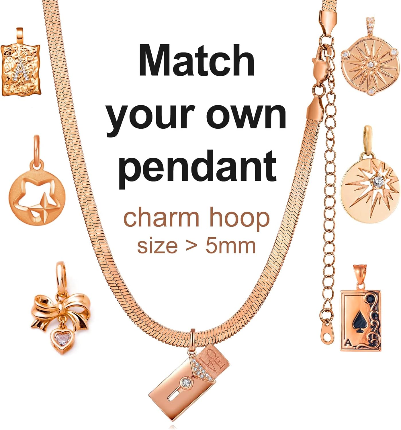 GoldChic Stainless Steel Chain Necklace for Women, 3mm/5mm Snake Chain Herringbone Choker Necklaces, Gold/Silver/Rose Gold, 12/15/18 inches (3.5 inch Extenders)