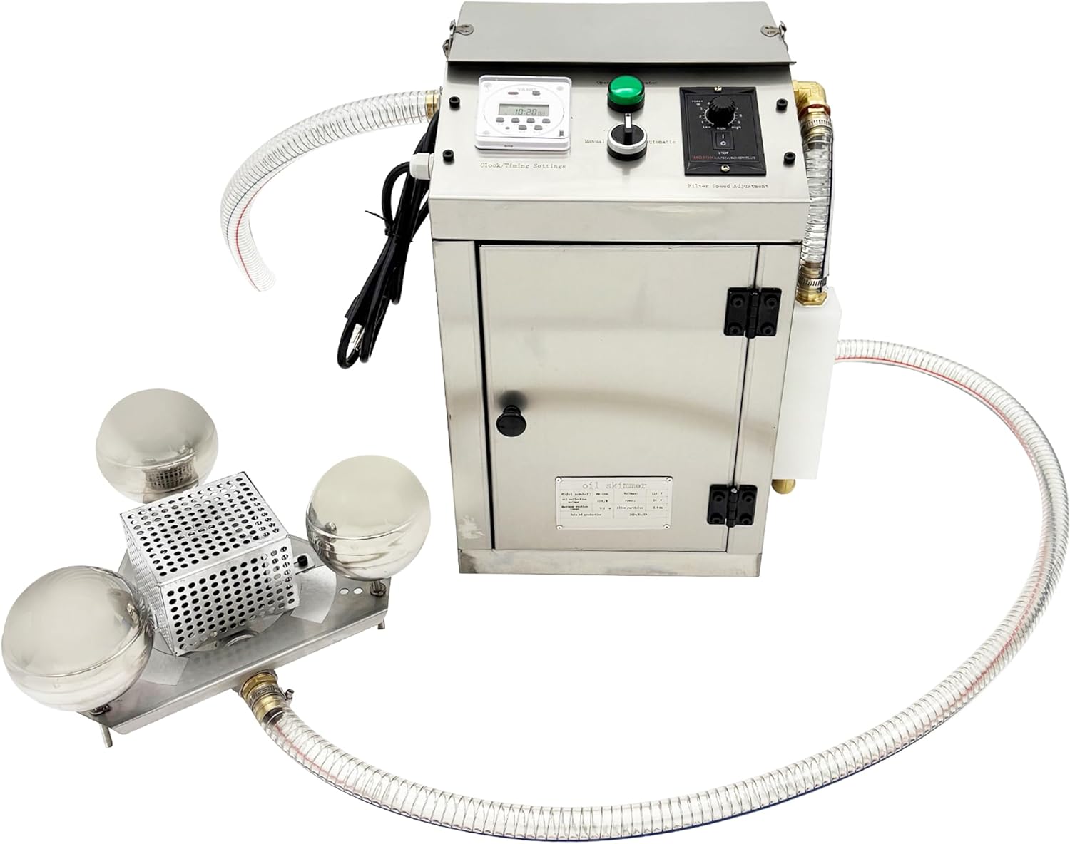 INTSUPERMAI Industrial Coolant Oil Skimmer Oil Water Separator Coolant Filtration System for CNC Machine, Tool 0-13.2gal/H, Coolant Recycling System for Cutting Fluid & Metalworking 110V