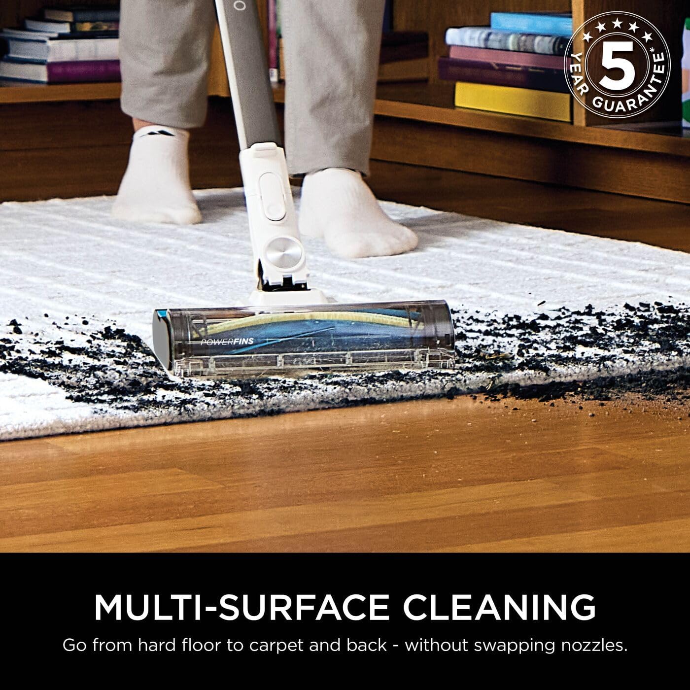 Shark PowerPro Pet Cordless Stick Vacuum Cleaner, Lightweight, Floor Detect Technology, Anti-Hair Wrap Technology, Anti-Allergen Complete Seal, Flexible, Handheld mode, Java Metallic, IZ380UKT