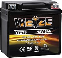 Vista 10 de Weize YTX12-BS - Batería de motocicleta de alto rendimiento, sin mantenimiento, sellada YTX12 BS AGM, baterías recargables ATV compatibles con Honda