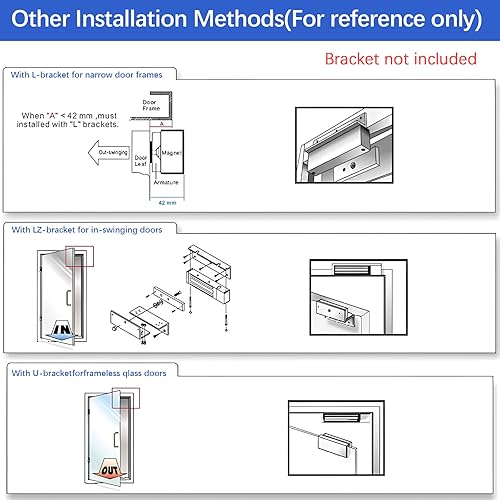Miniatura 3 de Cerradura magnética para puerta, kit de cerradura magnética eléctrica de 600 libras, sistema de control de acceso con 2 controles remotos