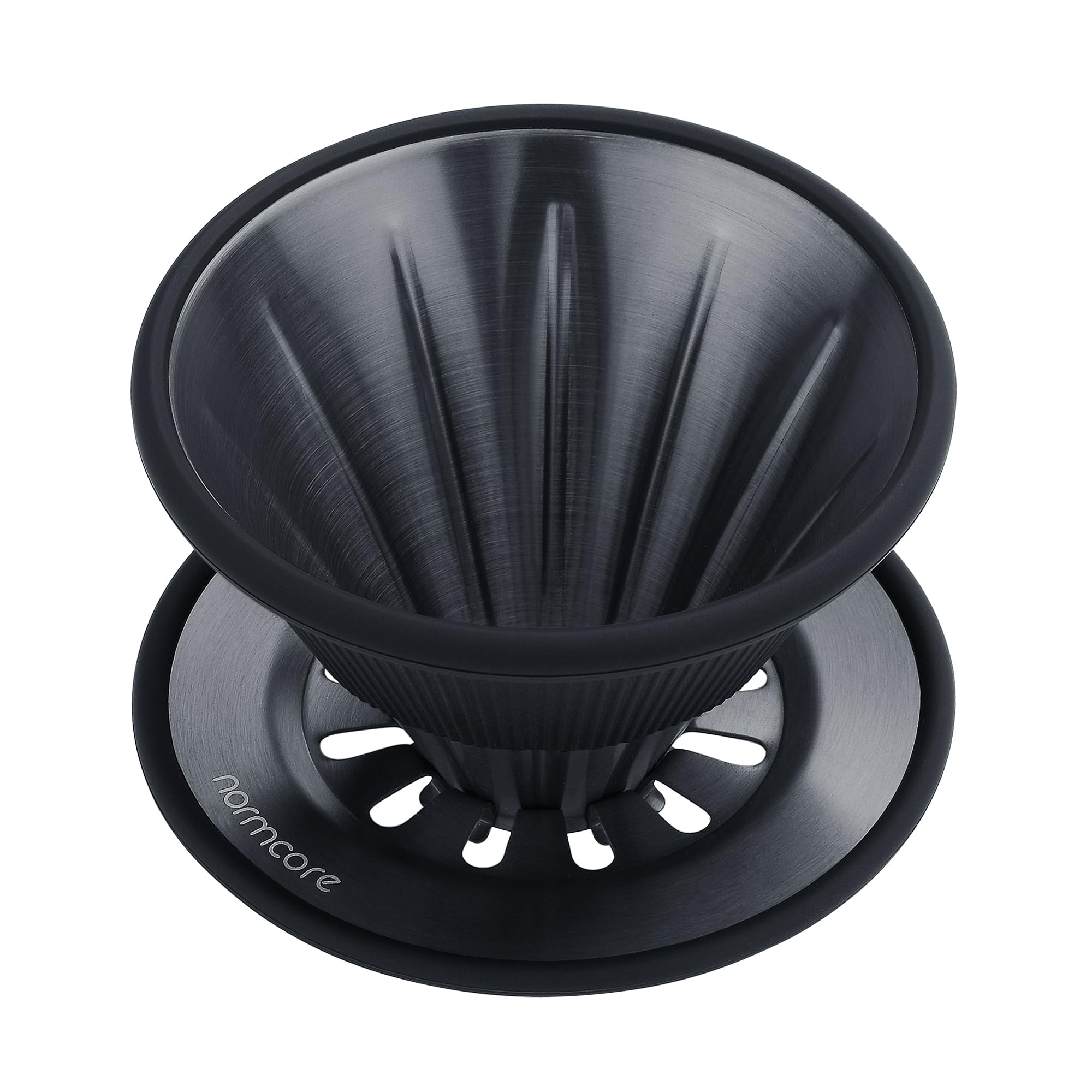 Normcore Goutteur à café 2 en 1 pour infuser 1 à 2 tasses de café, utilisez une cafetière à filtre V60 et Wave en acier inoxydable 304, noir