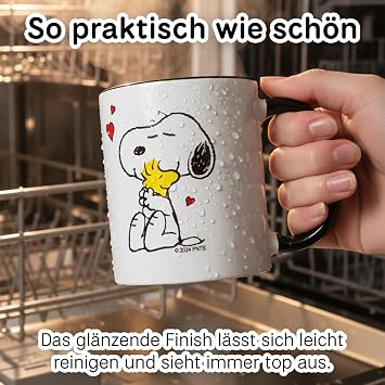 ONOMATO! Peanuts Snoopy Woodstock Mug, Ceramic Coffee Mug 330 ml, Cartoon Tea Cup, Peanuts Gifts Mug for Women, Men and Kids for Christmas