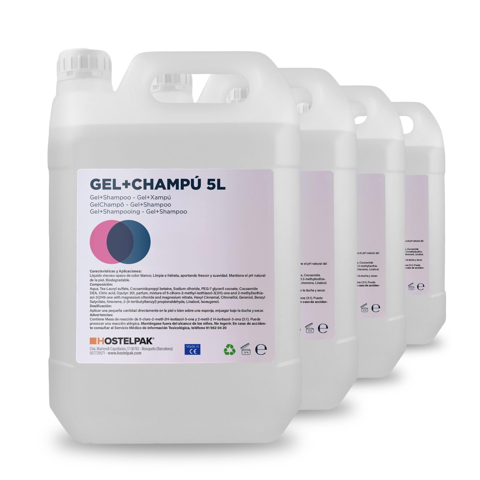 Gel+Champú (2 en 1) Colección EcoStay 5 L (Caja 4 garrafas)