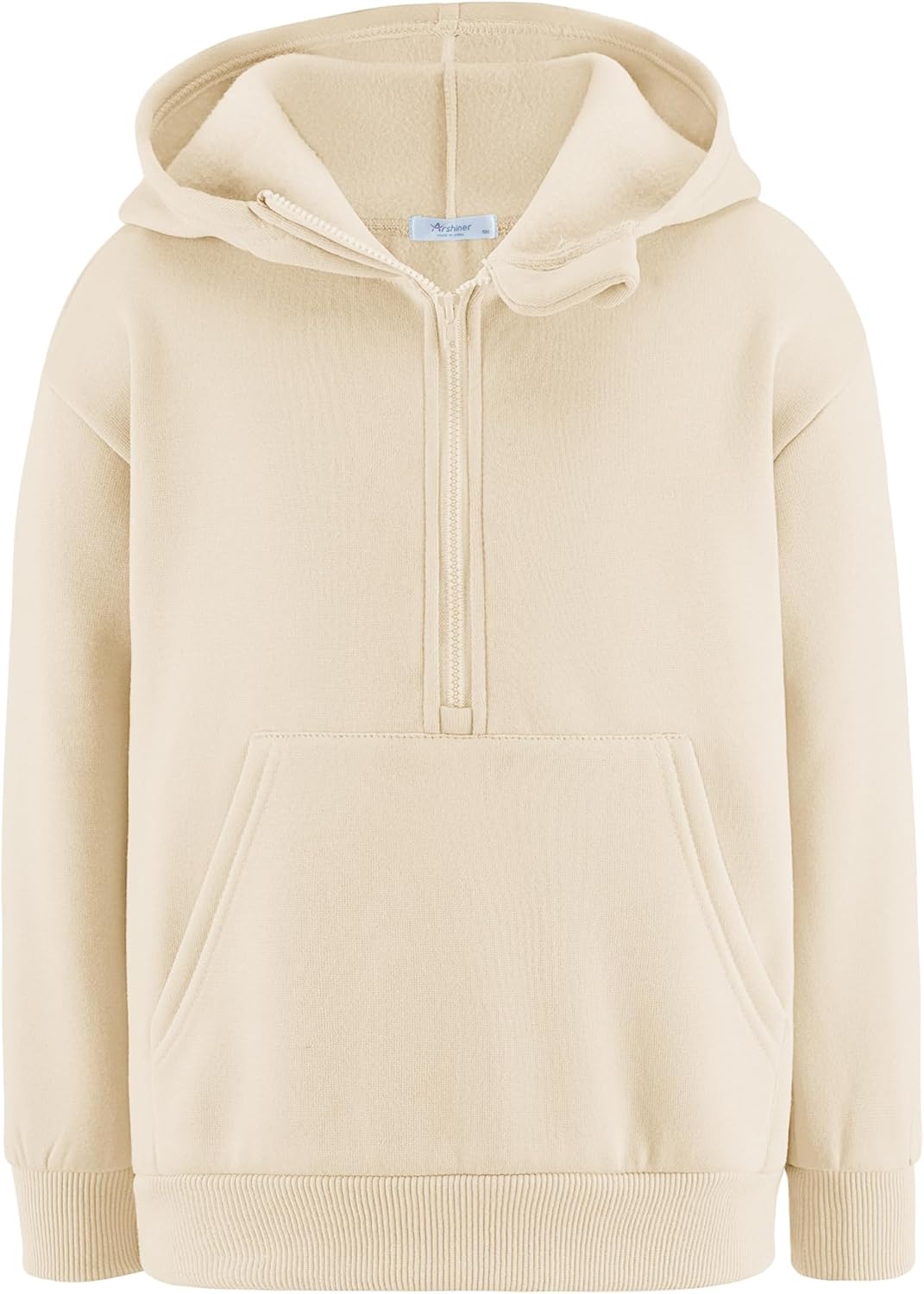 Arshiner Boy's Hooded Sweatshirts Long Sleeve Hoodies Kids Quarter Zip Pullover with Kangaroo Pocket 5-14Y