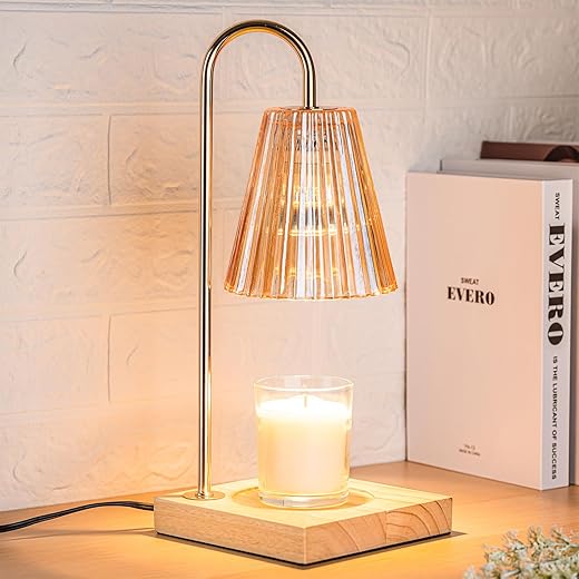 Marycele Candle Warmer Lamp with Timer, Wax Melt Warmer Electric Candle Warmer Light, Modern Vintage Christmas Thanksgiving Aesthetic Room Home Decor Cozy House Warming Gifts for Mom, Square Diamond