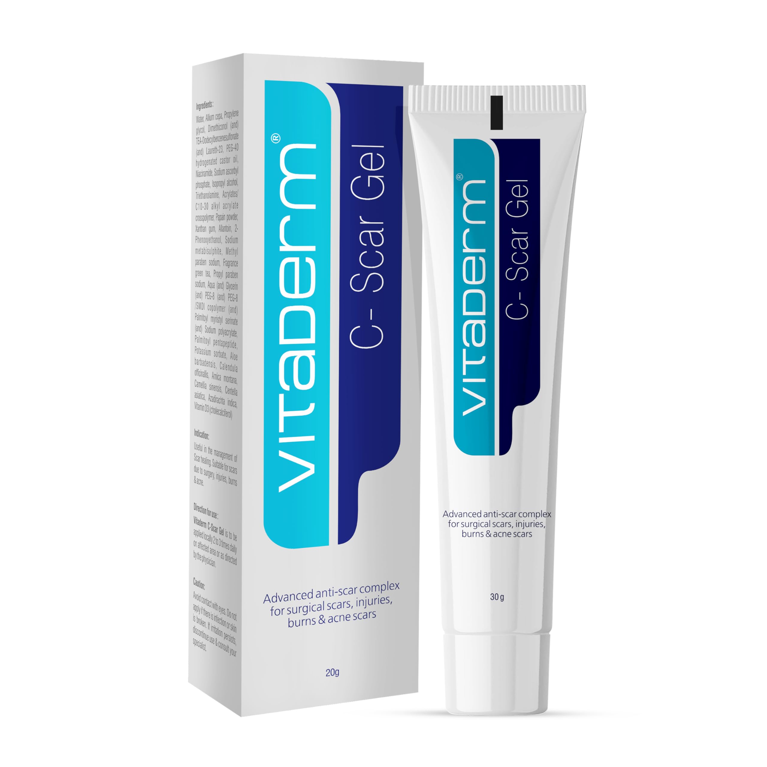 Vitaderm C Scar Gel (20g) with Allium Cepa fades Surgical Scars, Injuries Scar, Old Scars, Burns & Acne Scars with Advanced Scar Healing Formula | Dermatologists Recommended Pack of (1)-picture-18