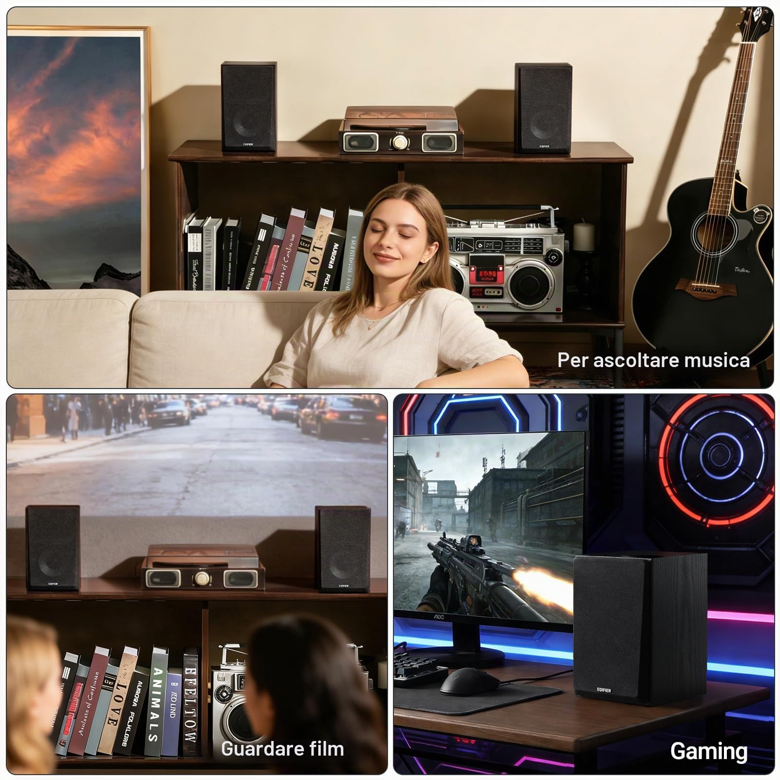 Edifier R990BT - Altoparlanti Bluetooth per Computer, 2.0 Attivi, da scaffale, Monitor da Studio, per PC, Smartphone, Tablet, Custodia in MDF, 24 W RMS (Coppia)