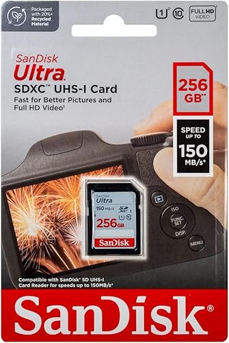 Miniatura 2 de SanDisk - Tarjeta de memoria SDXC Ultra de 256 GB, funciona con cámara digital Canon EOS Rebel T7, Rebel T6, 77D (SDSDUNC-256G-GN6IN) con lector de