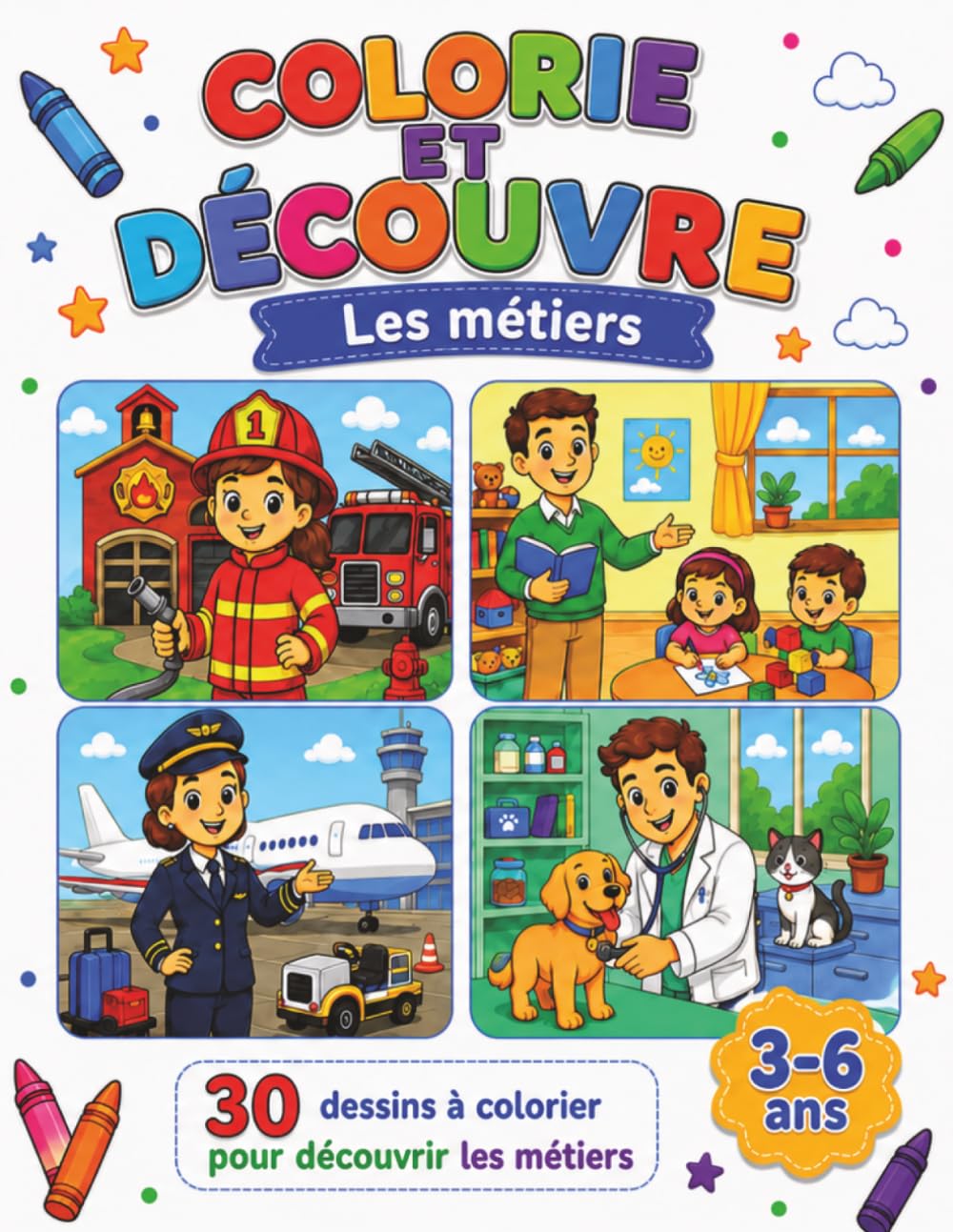 Colorie et découvre: Les métiers
