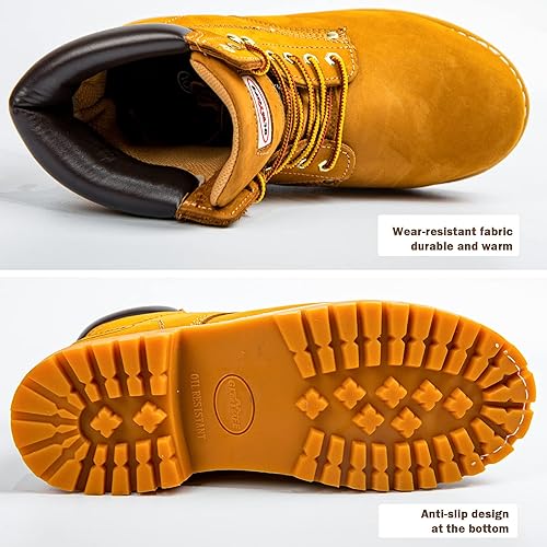 Miniatura 3 de glorysafe Botas de trabajo para hombre con puntera suave, impermeables y antideslizantes, botas de seguridad de 6 pulgadas para construcción, botas