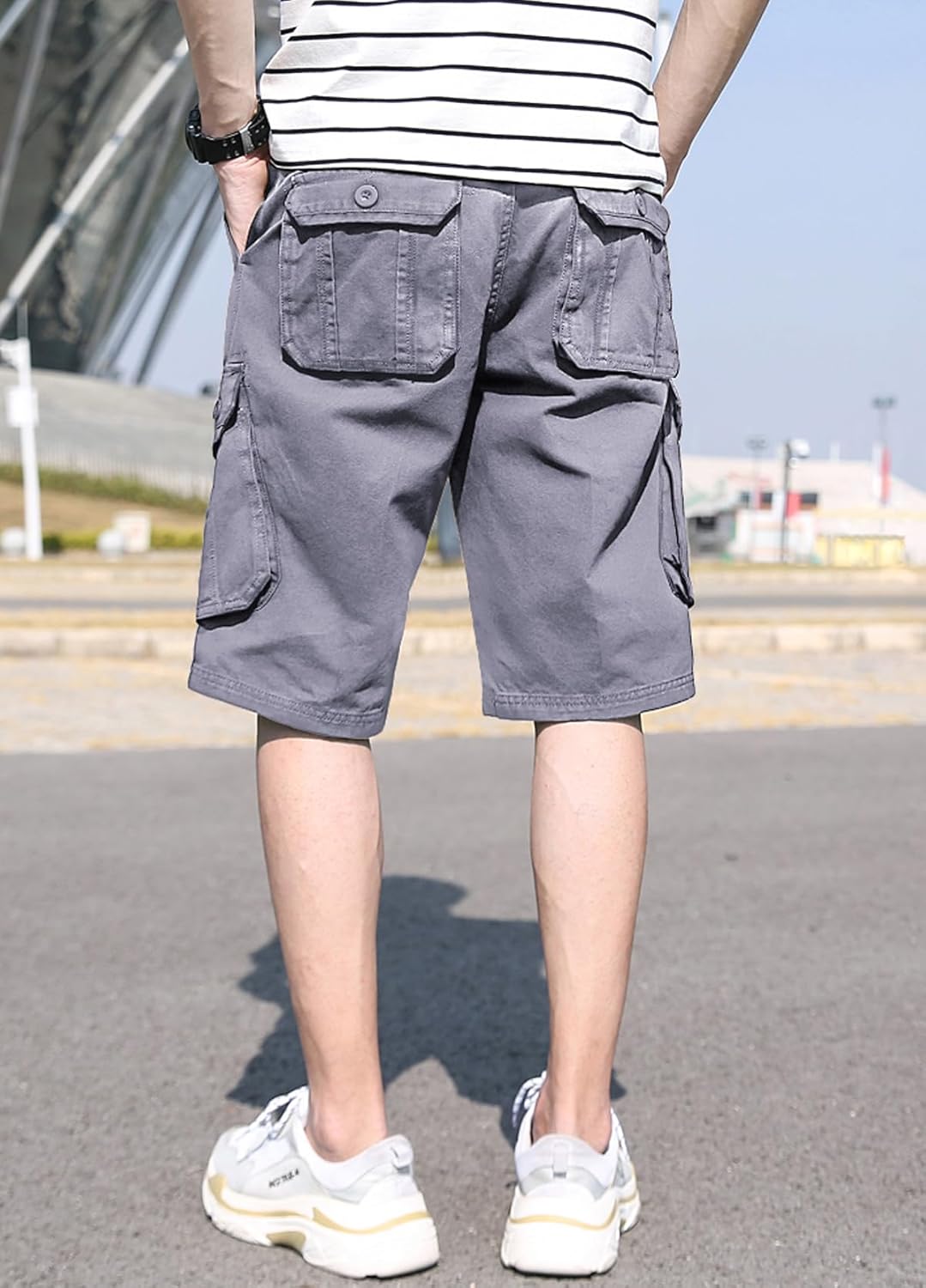 Basoteeuo Mens Cargo Shorts Casual Lightweight with Multi Pockets Summer Outdoor Work CargoShorts - Image 5