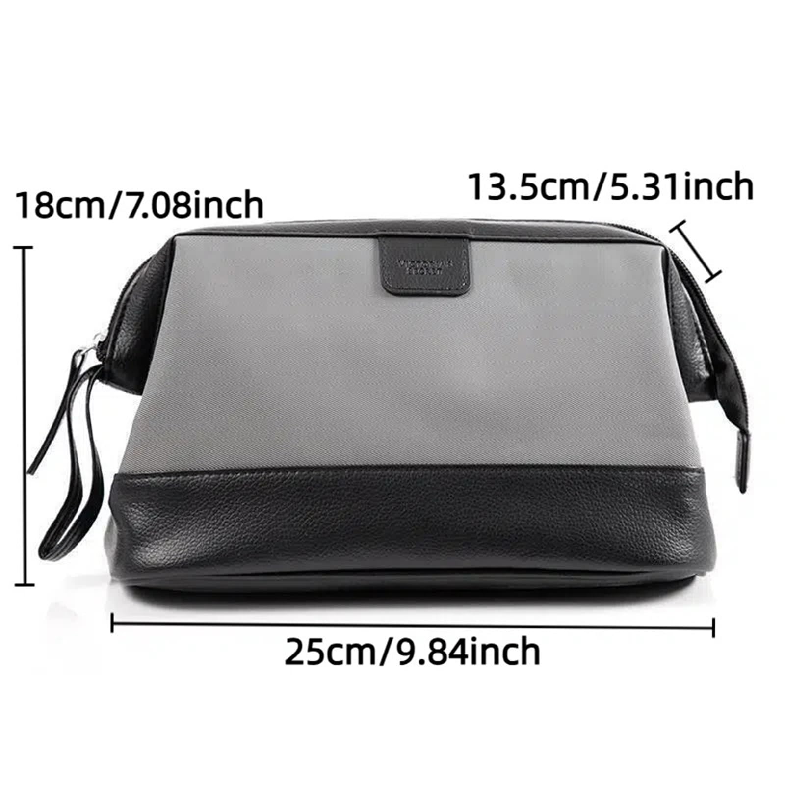 Trousse Uomo Borsa da toilette portatile impermeabile Separazione asciutto/bagnato bagno viaggio uomo d'affari(Khaki)