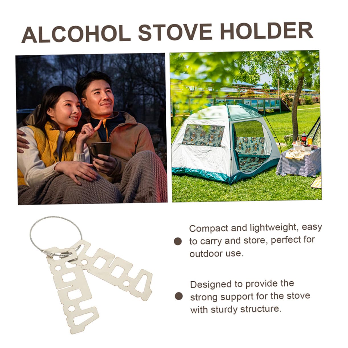 BESPORTBLE 4sets Edelstahl Camping Herd Stand Unterstützung Halterung Für Alkohol Solide Reise Getriebe 2 Stücke * 4