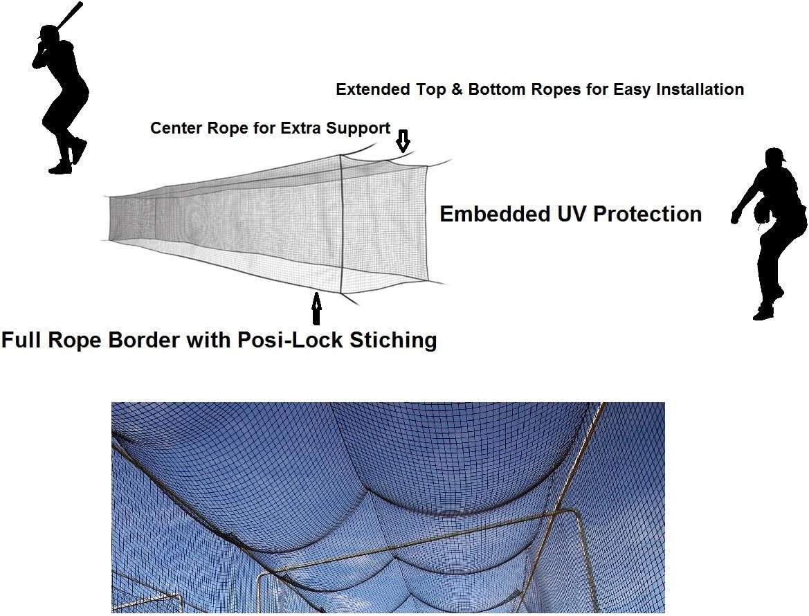 Baseball Batting Cages #42 (54 Ply) Professional Commercial Quality Multiple Sizes (14' x 14' x 70')