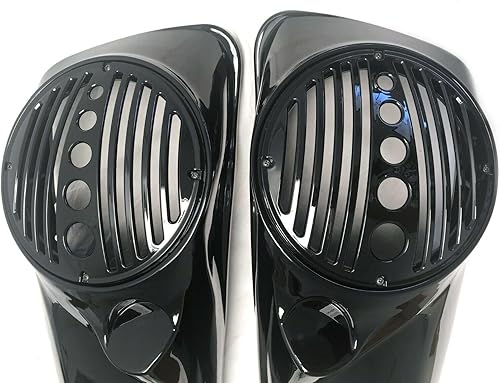Miniatura 6 de Tapas de altavoz negras vívidas de 8 pulgadas con puerto de tweeter para Harley 2014 en modelos Touring Harley Davidson Electra Glide Street Glide