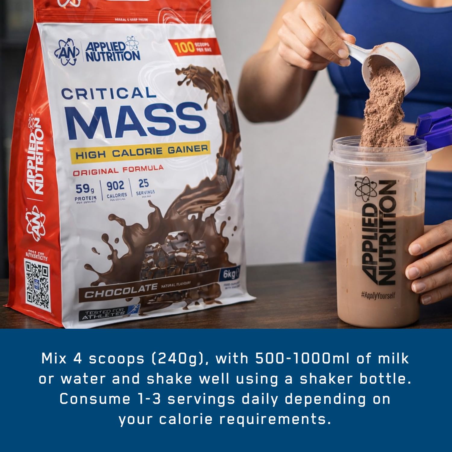 Applied Nutrition Critical Mass Original (6000g) Vanilla - Przyrost masy ciała - Bez kreatyny