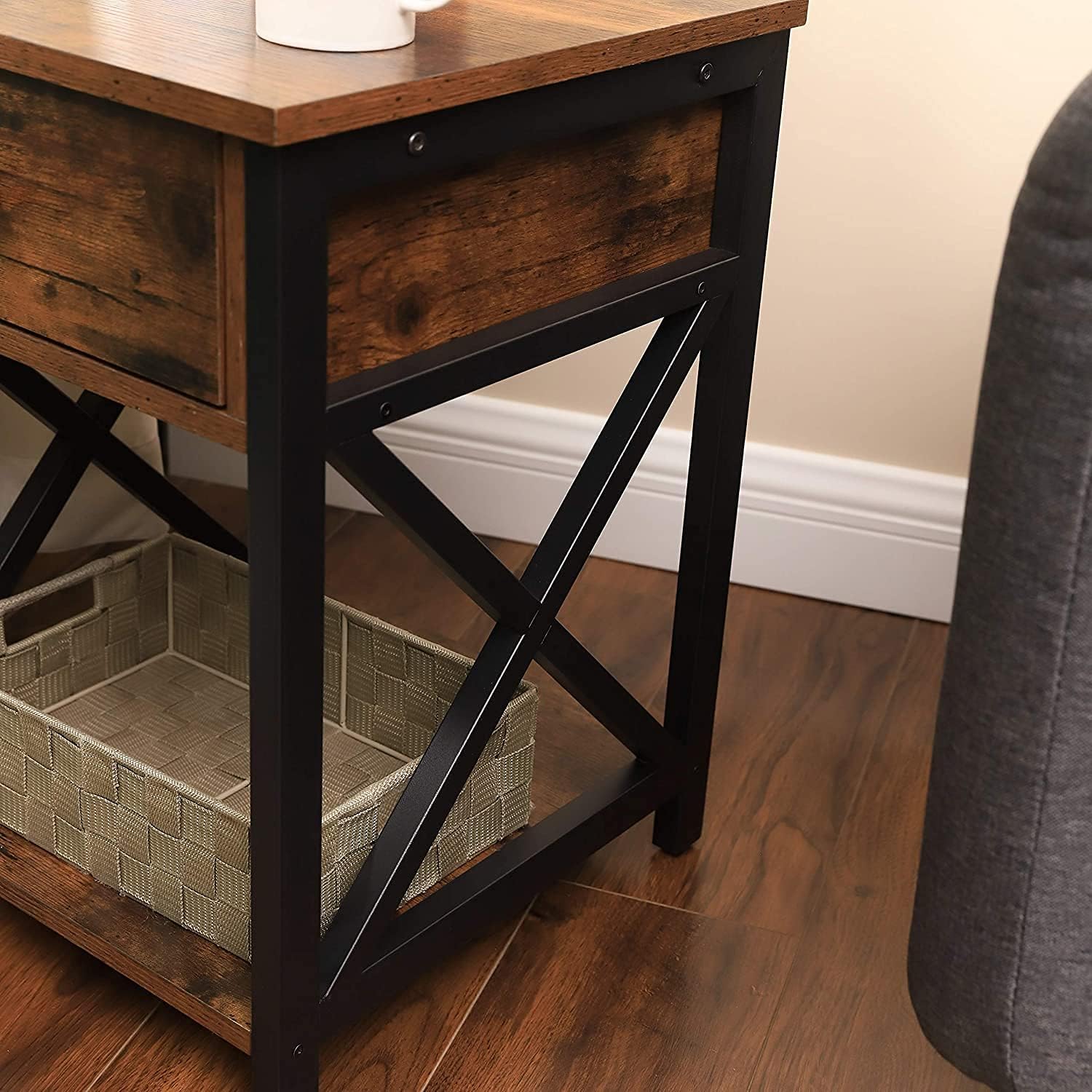 Nеw Arrіvаlѕ Rustic End Tables Bedroom Nightstand X-Design for Living Room Lounge with Drawer Storage Shelves Suреr Sаlе 🛒 Rustic End Tables Bedroom Nightstand X-Design for Living Room Lounge with Drawer Storage Shelves