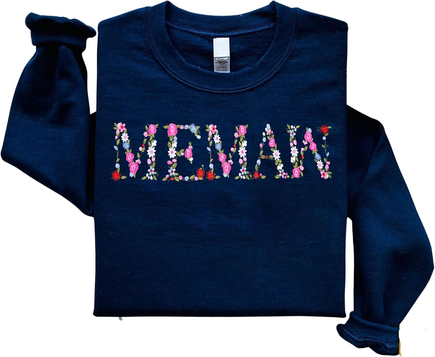 Embroidery Floral Memaw Sweatshirts For Grandma Gift Sweatshirt From Grandkids Flower Gift Mothers Day Christmas - Image 7