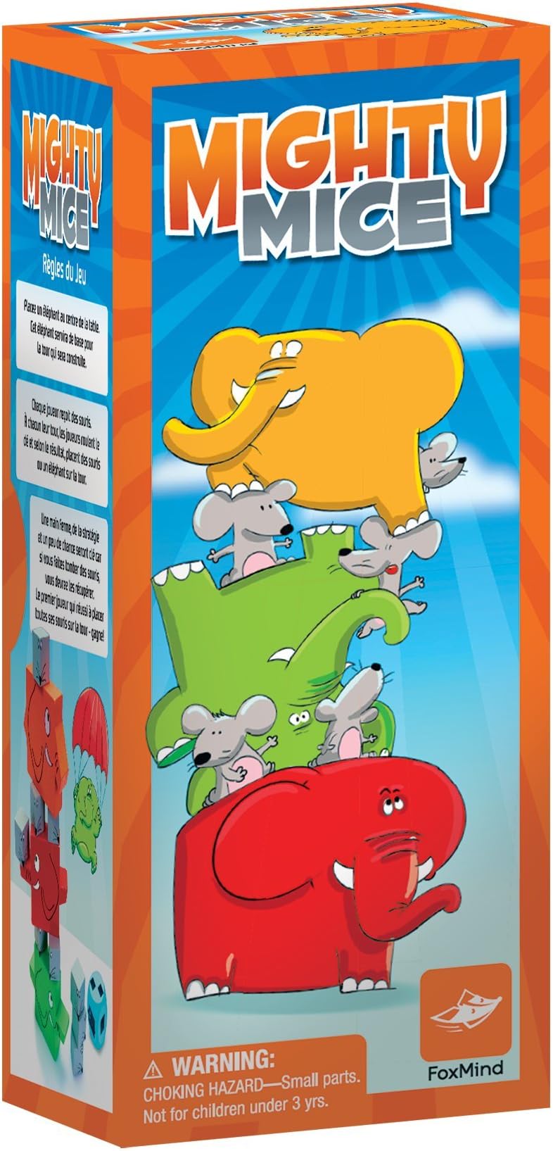 FoxMind, Mighty Mice Game, Wood Tower Building - 2-5 Players, Game Set for Kids Ages 4+