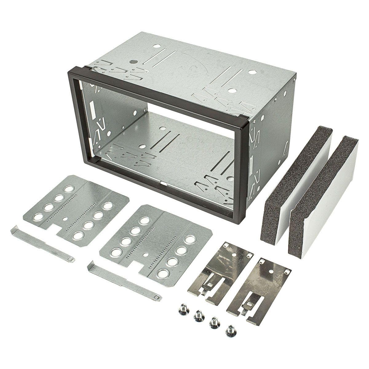 tomzz Audio 2439-036 Doppel DIN Radioblende Set kompatibel mit Opel Agila B schwarz mit Einbaukit Radioadapter ISO Antennenadapter ISO DIN