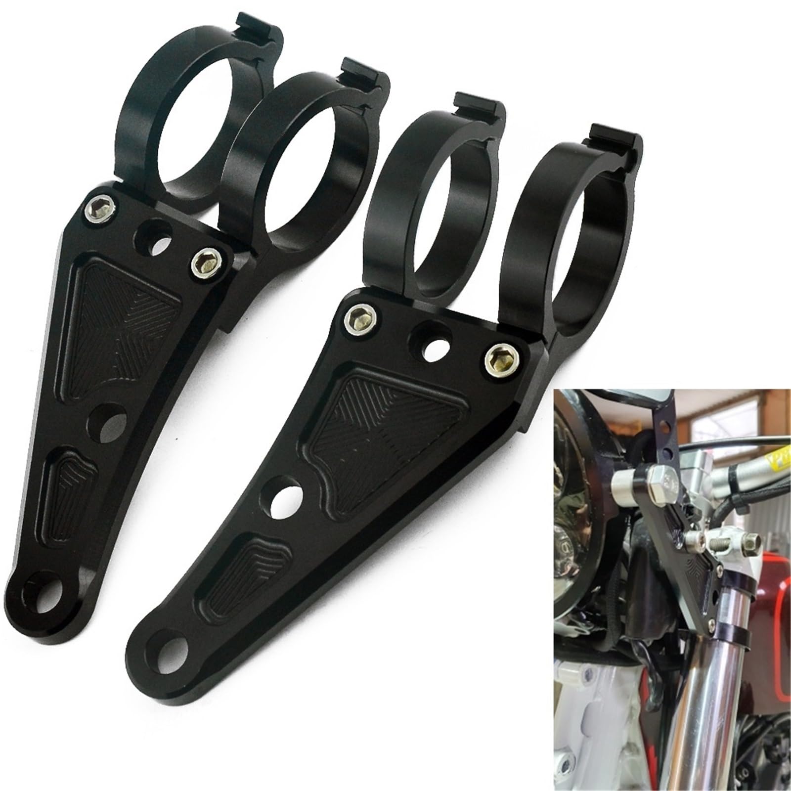 Scheinwerferhalterung 39 41mm Universal Scheinwerfer Halterung Gabel Ohr Chopper Halter Rohr Licht Passend für Honda für Yamaha