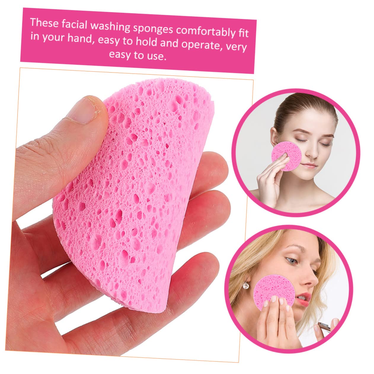 POPETPOP 100pezzi Spugne Per La Pulizia Del Viso Pad Rotondi Riutilizzabili Per Rimuovere Trucco e Detergente Perfetti Per Viaggi e Uso Quotidiano