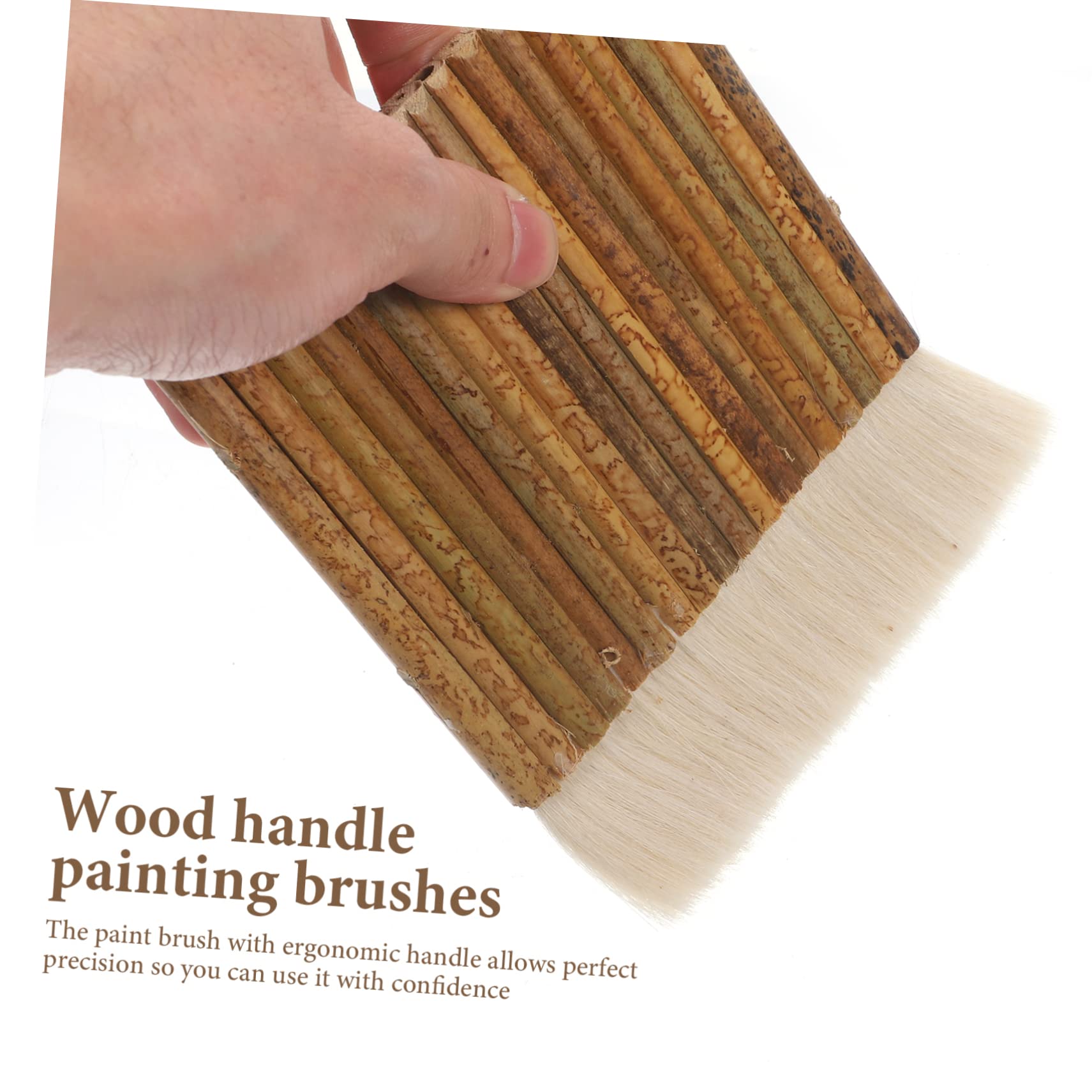 Pincel de Madera de Pelo de Oveja, 6 Piezas, Mango Plano