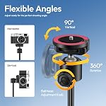 ULANZI MT-44M 59" Auto Open Magnetic Phone Tripod Dual Positon avec télécommande pour MagSafe, Selfie Stick Tripod Stand pour iPhone & Caméra pour Vlog/Live/Travel