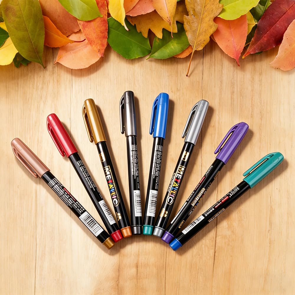 Penna Sigillo di Cera, 8 PCS Penna a Cera per Decorare Ceralacca, Penna a Colori Metallici per Sigillo di Cera Busta di Nozze
