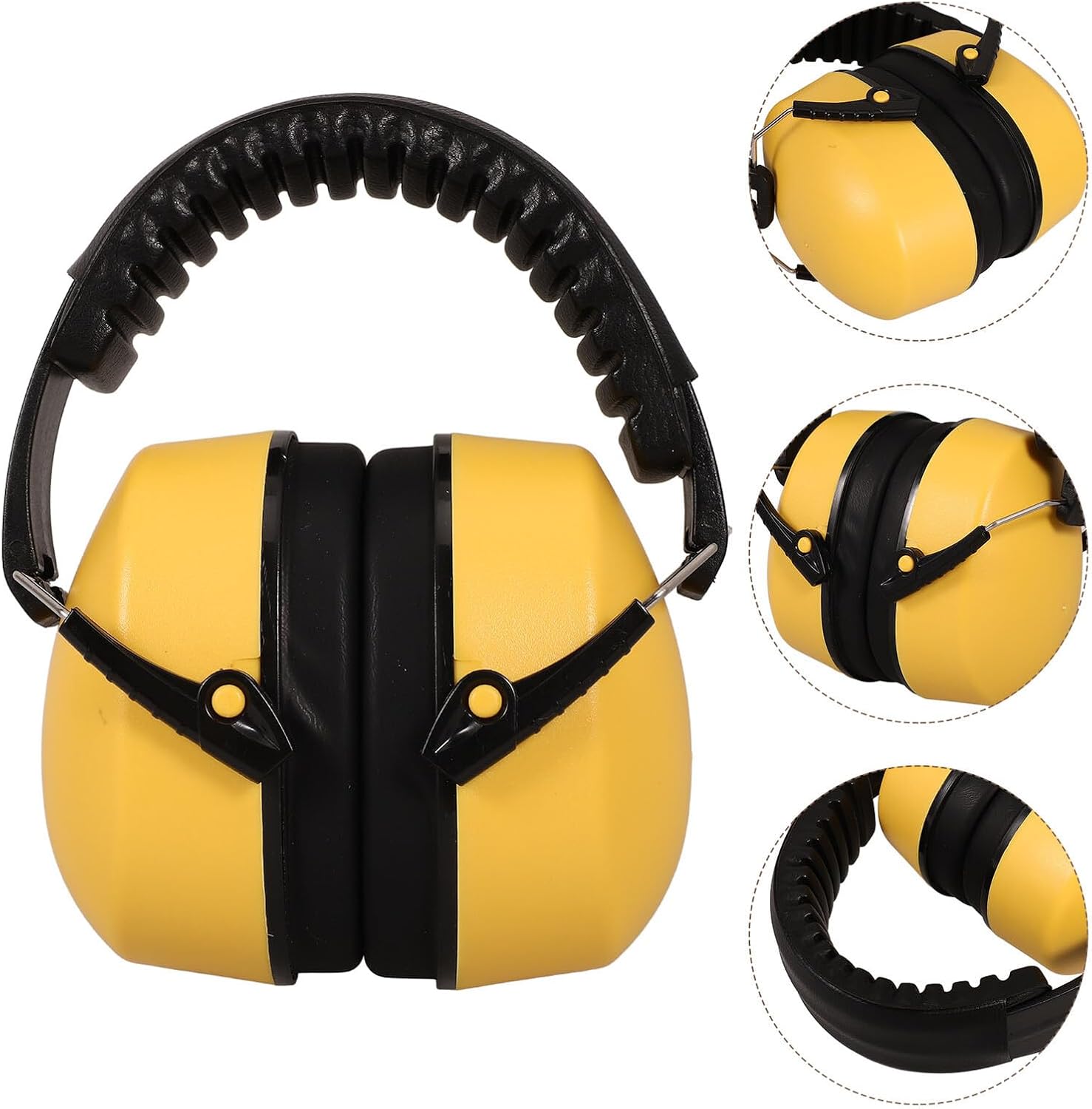 Toyvian Noise Cancelling Ear Muffs for Sleeping and Learning, Sound Proof Ear Protection with Adjustable Headband, Lightweight Yellow Earmuffs for Hearing Safety