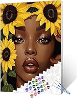 Vista 18 de Pintura por números de chica de moda negra para adultos principiantes mujer africana americana DIY pintura por números pintura acrílica en lienzo
