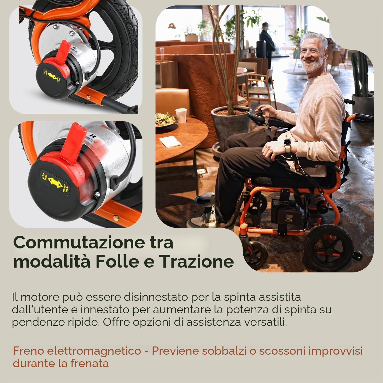 SuperHandy GoRide 2 Sedia a rotelle elettrica pieghevole, portata 150 kg | Solo 19 kg; doppi motori brushless, rotazione sul posto, freno elettromagnetico e design portatile per una mobilità agevole