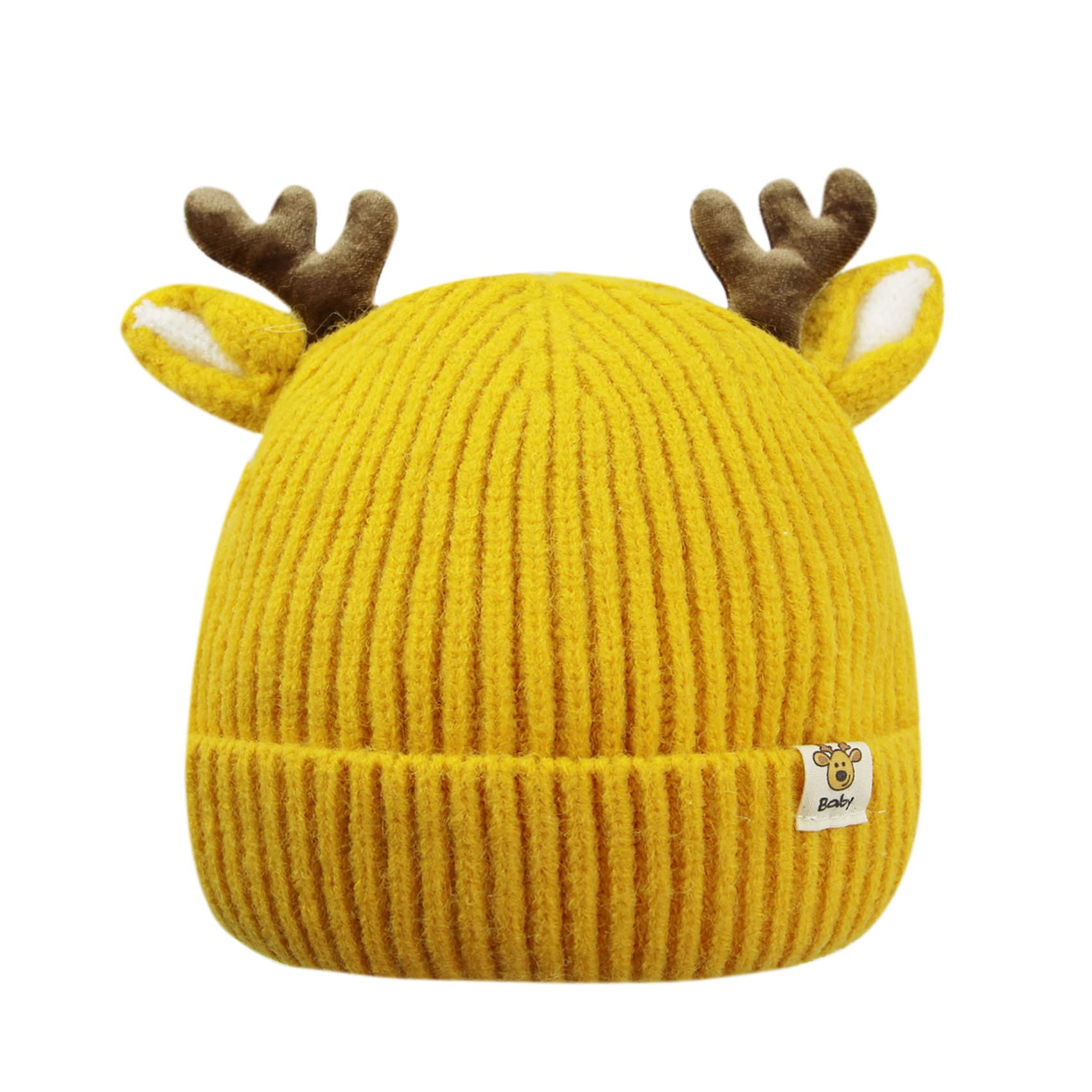 ZGMYCZGMYC Baby Toddler Cotton Winter Beanie Hat Cute Moose Antlers Warm Cap for Boys Girls