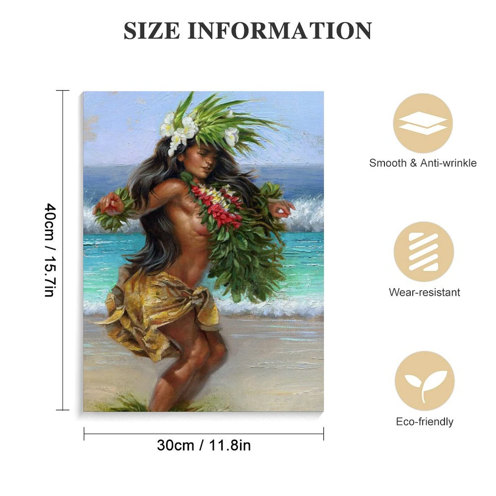 Beach Hula Girl Poster Hawaii Sexy Girl Dance Wall Art Tropical
