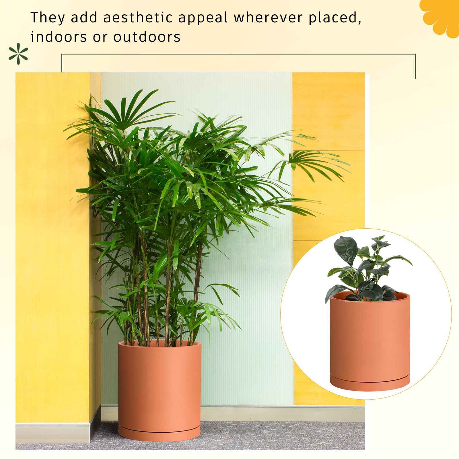 Amazon.co.jp: Jingmore 大型 10インチ テラコッタ 植木鉢 排水穴と