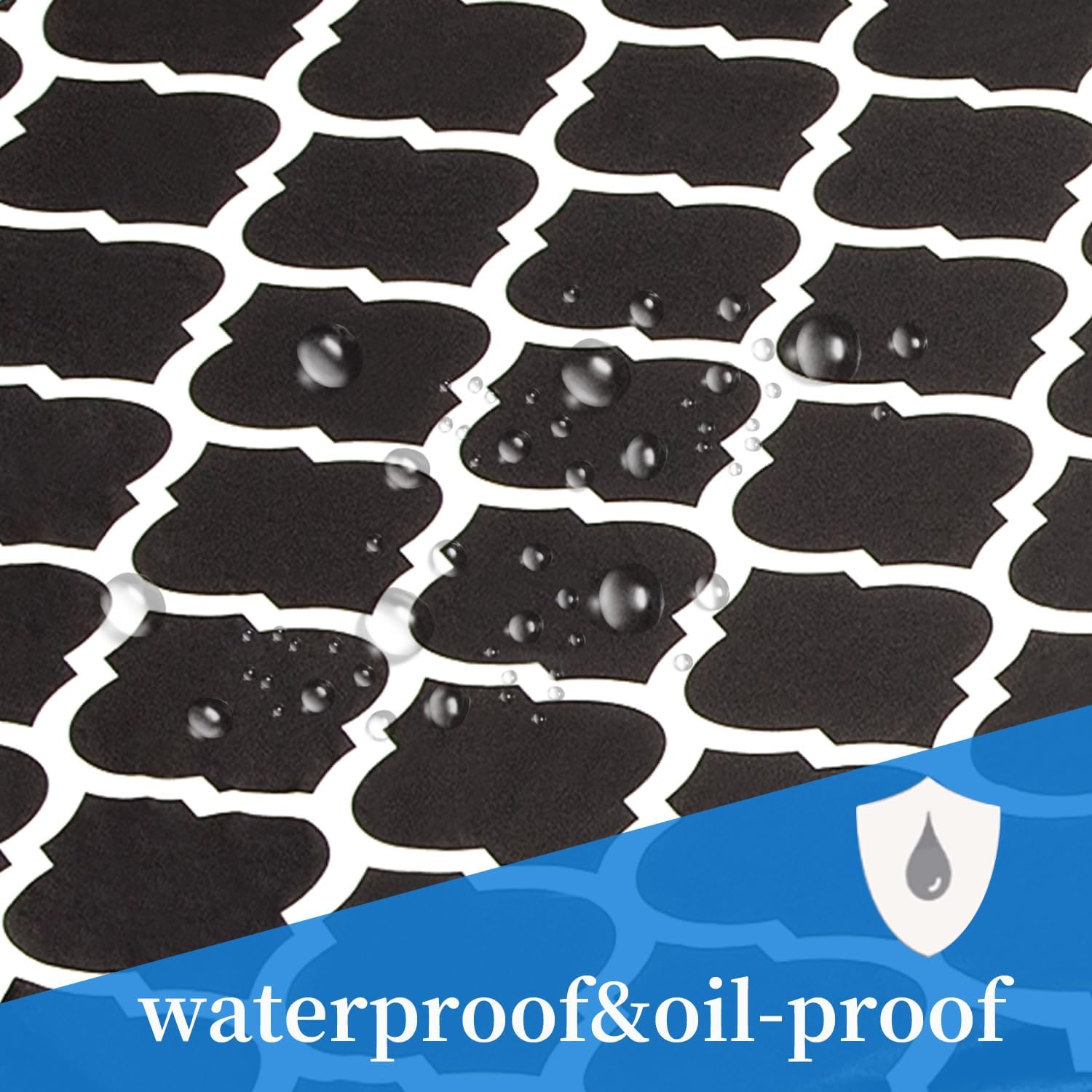 Fitted Picnic Table Cover with Bench Covers, 3 Pieces Waterproof Camping Picnic Tablecloth Cover with Elastic Edge for Indoor/Outdoor/Patio, 6ft Rectangular Vinyl Picnic Table Cover, Black and White - Image 6