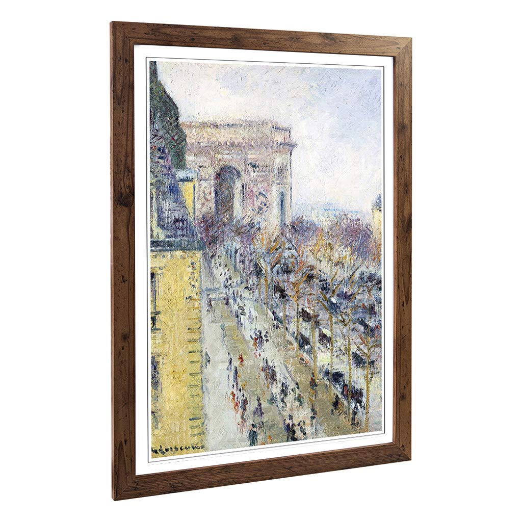 Big Box Art Framed Print of Gustave Loiseau The Place De L'Etoile (2) Design | Wall Art Picture | Home Decor for Kitchen, Living Room, Bedroom, Hallway, Walnut, A2 / 24.5x18 Inch / 62x45cm