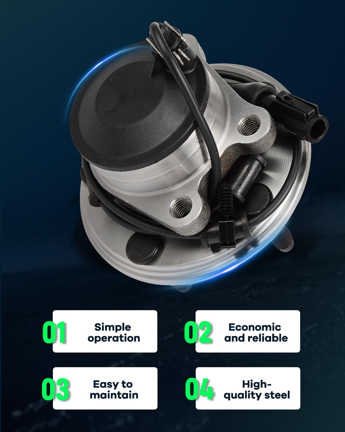 SCITOO 1*Wheel Bearing Hub Front Left Right for Jaguar XF, XFR 2010-2015, for Jaguar XKR-S 2012-2015, for Jaguar XJ 2010-2019, for Jaguar XJR 2014-2017 HA590398
