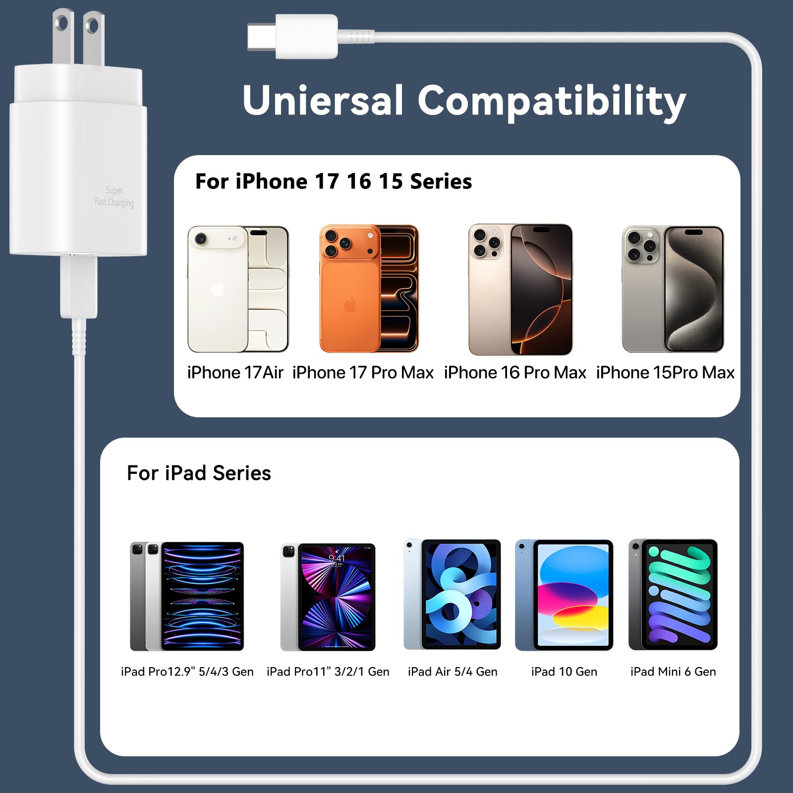 Caricatore USB C per iPhone 16 15 Pro Max, blocco di ricarica rapida, caricatore USB C da 30 W con cavo lungo USB-C da 3 m per iPhone 16 Pro Max/16 Pro/16 Plus/16/15 ProMax/15Pro/15Plus/15 GalaxyS24