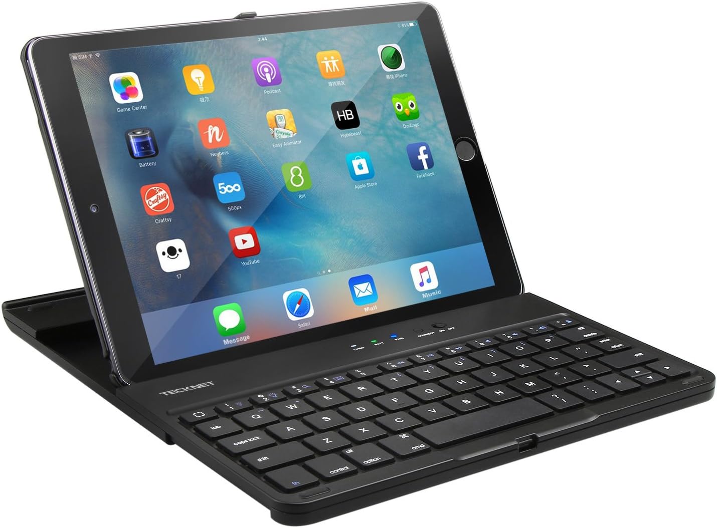 TECKNET Ultra-Thin Wireless Bluetooth Keyboard Case Cover for iPad Pro 9.7, with Auto Wake/Sleep mode, Multi-Angle Stand and 360 Degree Rotation Design