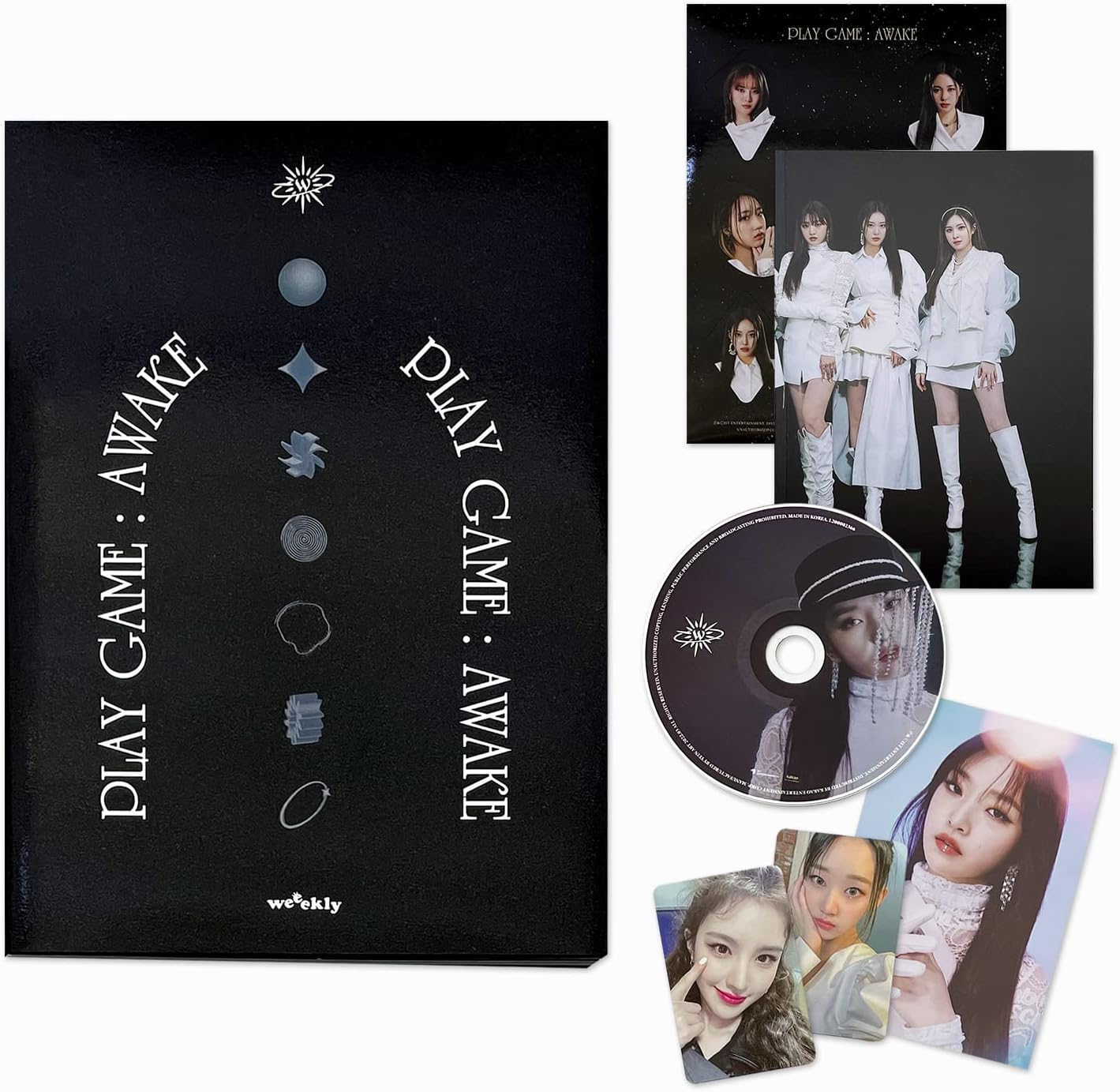 WEEEKLY - 1st Single album [Play Game : AWAKE] (Myself Version) Photo Book + Photo Card + CD + Sticker + Post Card