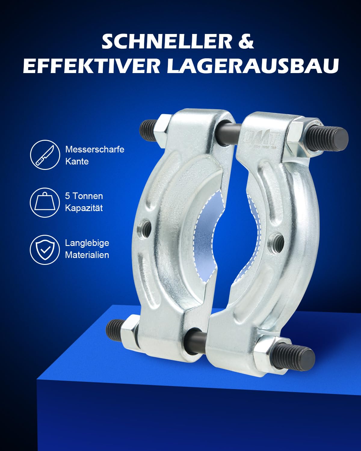 Orion Motor Tech Lagerabzieher Set 5 Tonnen, Lager Trennmesser Satz mit Lagerabzieher 2" und 3", Radlager Abzieher Werkzeug Set für KFZ, Lager Trennvorrichtung Abziehvorrichtung Profi