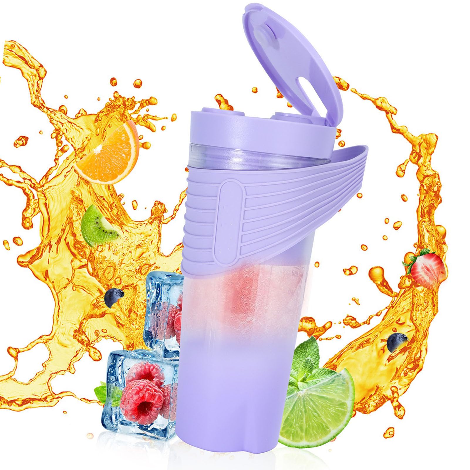 MÉLANGEUR PORTABLE PUISSANT TASSE DE JUICRE À 6 LAMES POUR LE BUREAU DE GYM DE VOYAGE (Violette)
