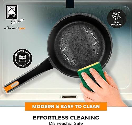 Miniatura 6 de BRA COOKWARE Efficient Pro - Juego de utensilios de cocina antiadherentes de 10 piezas, juego de ollas y sartenes de aluminio fundido con 2 ollas, 1