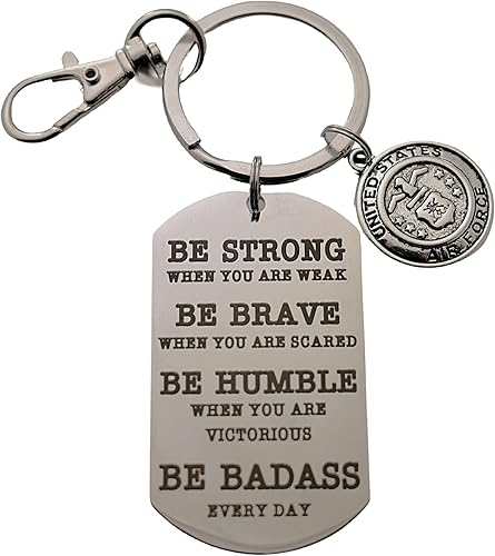 MOM & THREE DAUGHTERS Llavero de la Fuerza Aérea de Estados Unidos Llavero militar inspirador para hombres y mujeres Regalos militares para